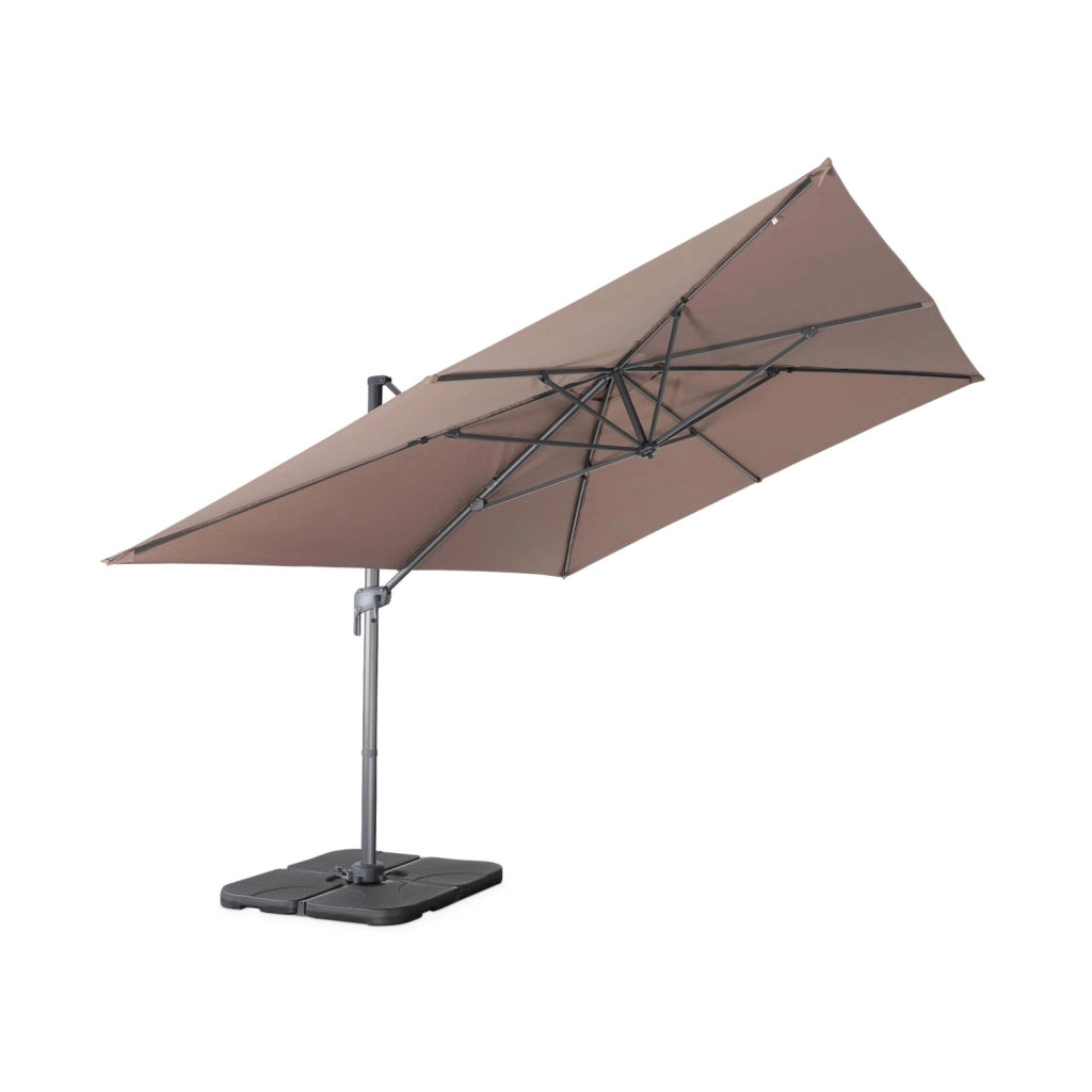 Ombrellone rettangolare decentrato, 3x4m, talpa