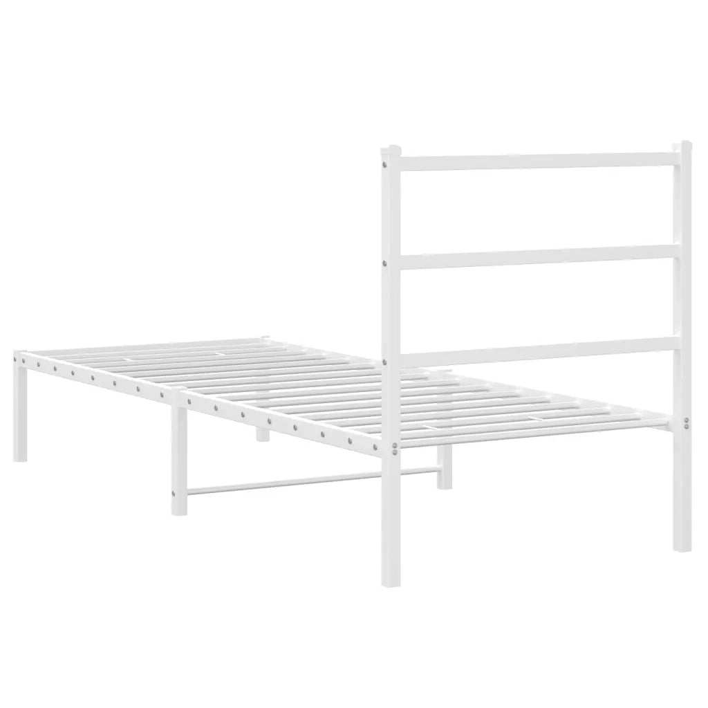 Giroletto senza Materaso con Testiera Metallo Bianco 75x190 cm 355404