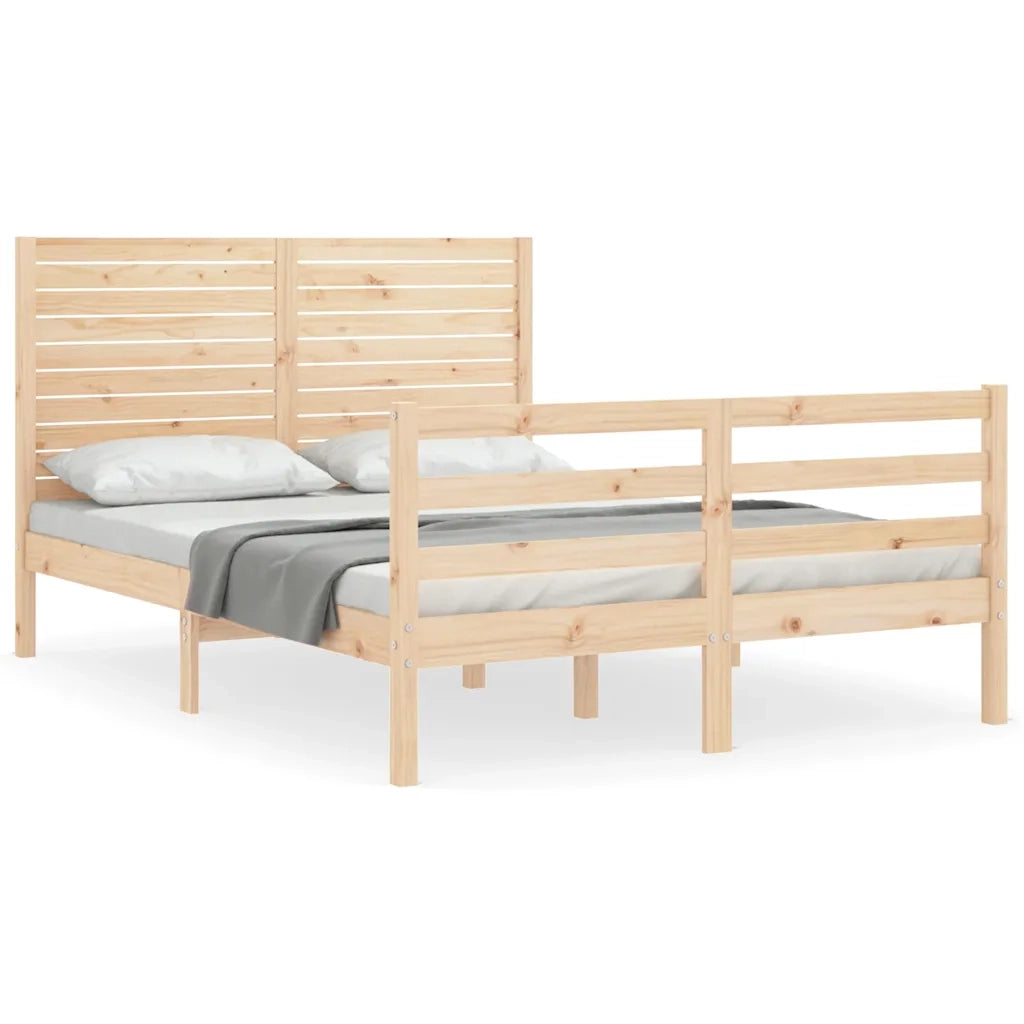 Giroletto con Testiera-Struttura Letto con testiera 120x200 cm in Legno Massello 344541