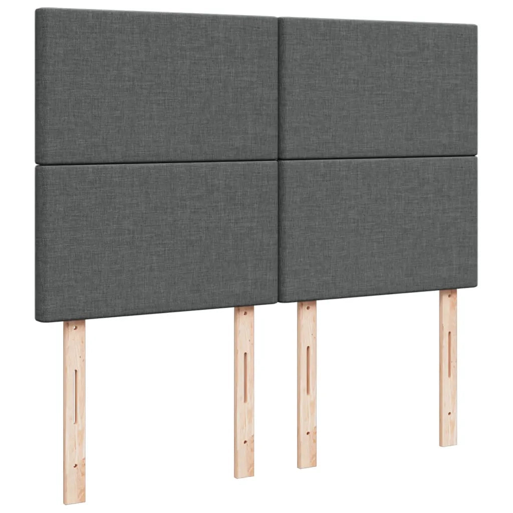 Giroletto a Molle con Materasso Grigio Scuro 160x200 cm Tessuto