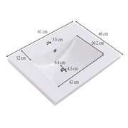 Mobile bagno con lavabo - Xylo - 60 cm, bianco