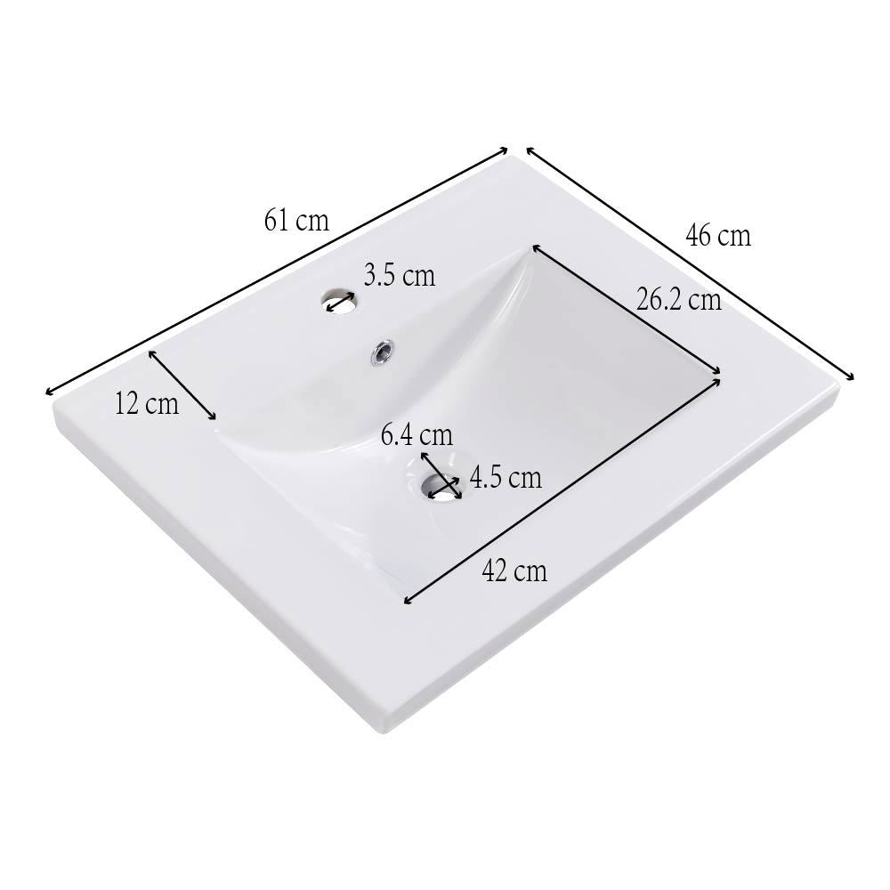 Mobile bagno con lavabo - Xylo - 60 cm, bianco