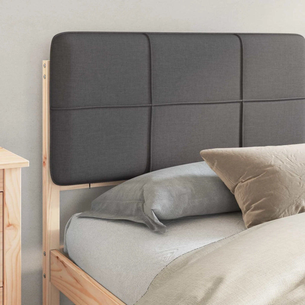 Letto matrimoniale | Letto per adulti | Letto con Testiera Rivestita Grigio scuro 180 x 200 cm