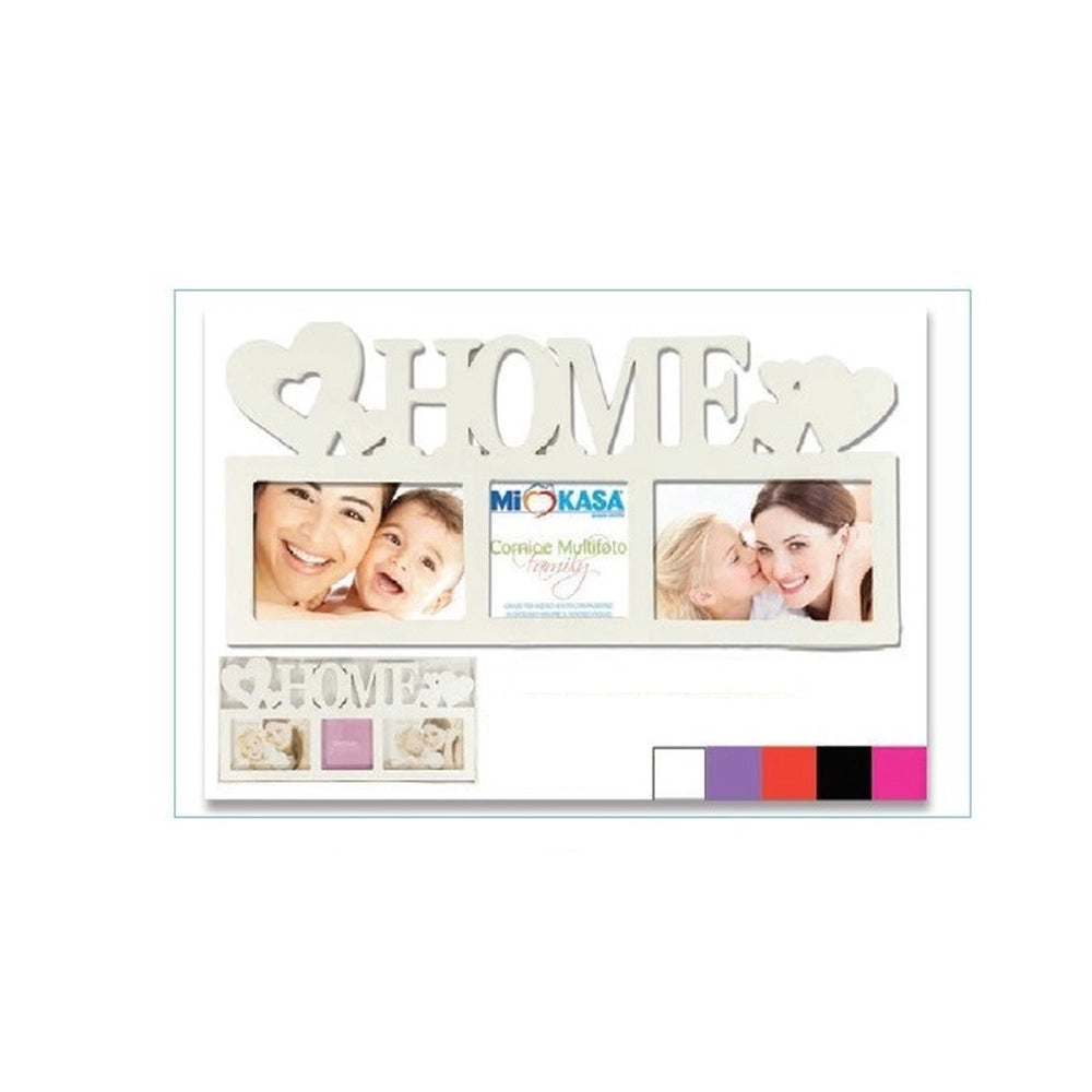 Cornice Portafoto da Parete multi 3 foto home 44 x 20 cm