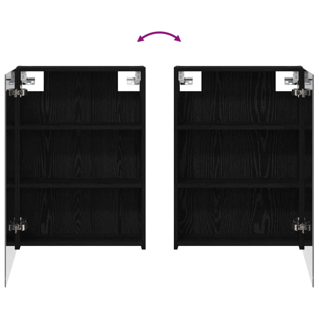 Mobiletto per specchio da bagno Rovere Nero 50 x 14,5 x 70 cm