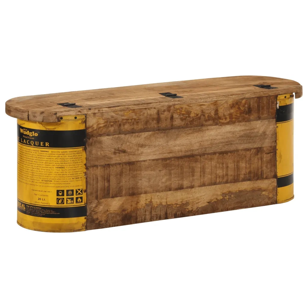 Panca Portaoggetti-Credenza 120x30x40cm Legno Massello Recupero