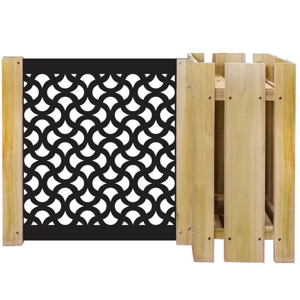 FIORIERA-WOOD COMPOSIZIONE - Porta vasi con divisorio staccionata modulabile - 150x100cm - in Legno e PVC Modello: Drops