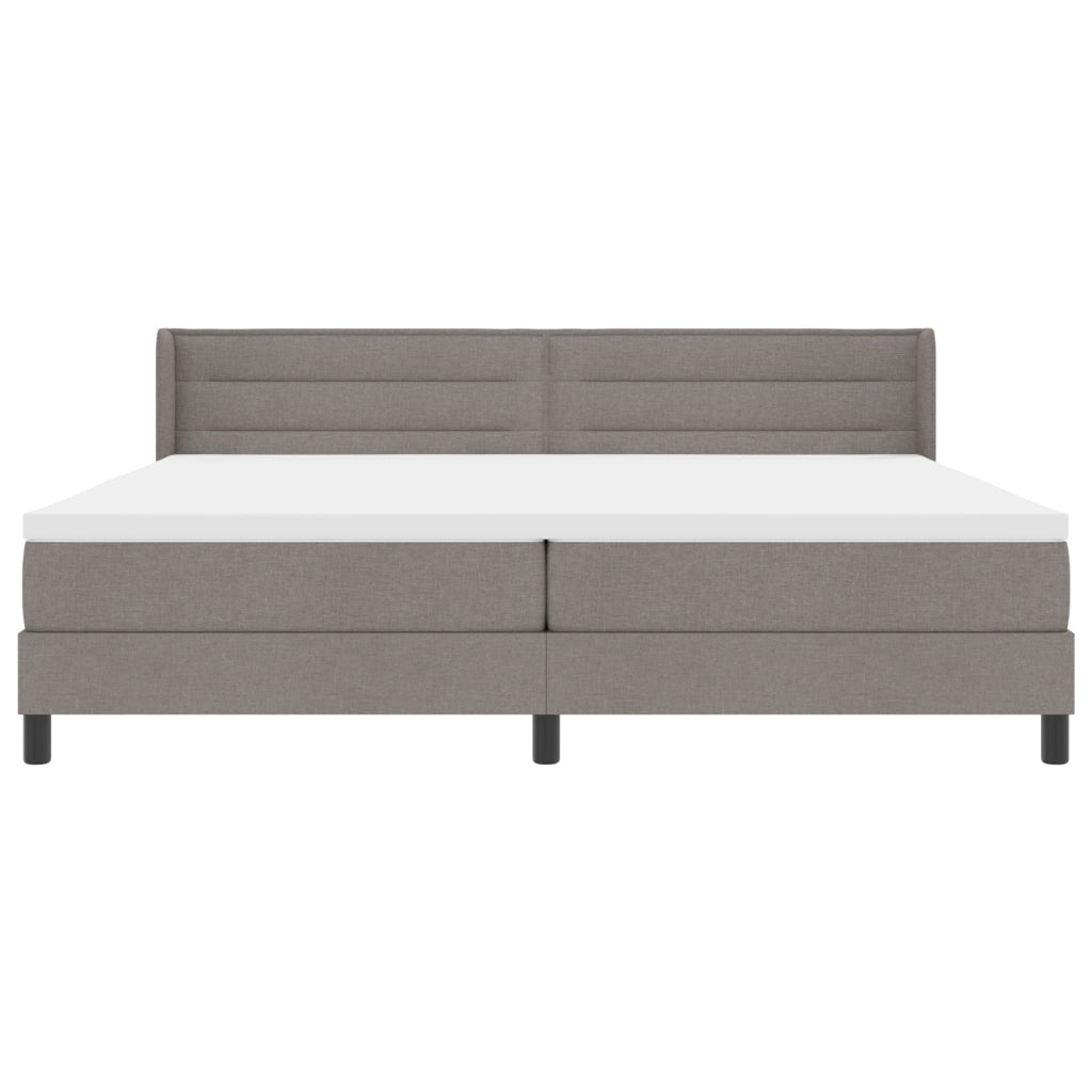 Letto a Molle  con Materasso Tortora 200x200 cm Tessuto