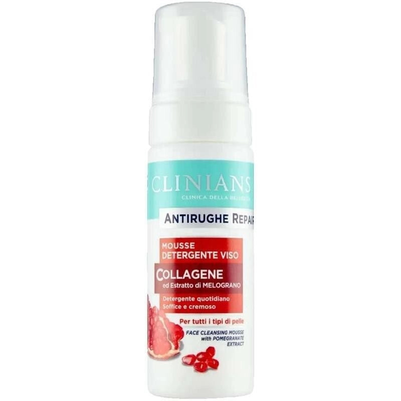 CLINIANS ANTIRUGHE REPAIR MOUSSE DETERGENTE VISO COLLAGENE AD ESTRATTO DI MELOGRANO PER TUTTI I TIPI DI PELLE 150 ML