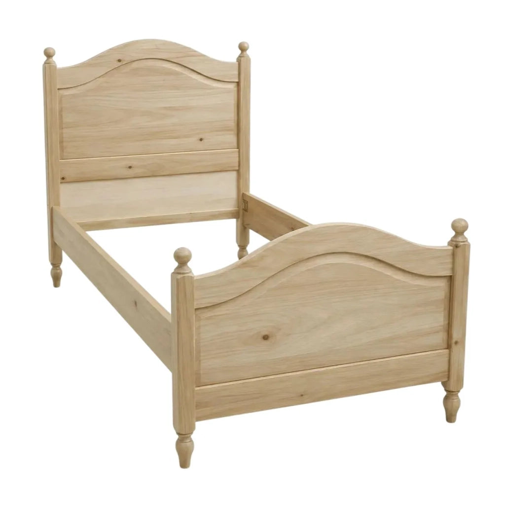 Letto singolo arte povera legno grezzo 99x212x112 - Mobili 2G