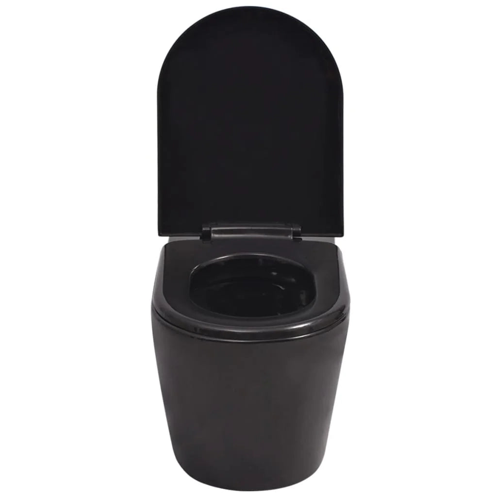 Copriwater bagno in ceramica a parete vaso sospeso nero 02_0003573