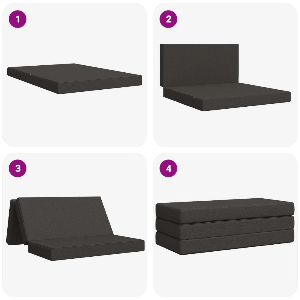 Divano Letto Pieghevole 140 x 67 x 45 cm Grigio Scuro