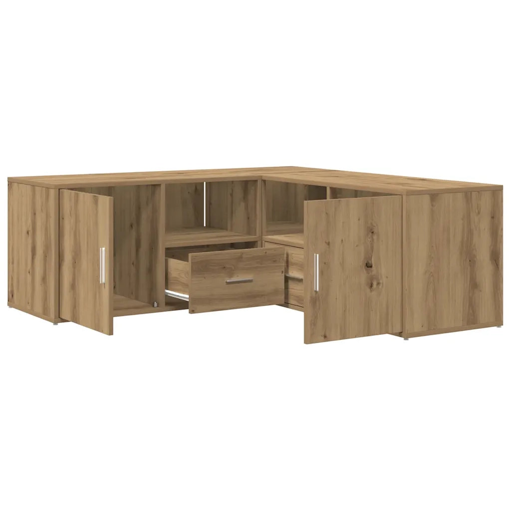 Mobile Angolare Rovere Artigianale 200x40x45 cm in Truciolato 3307836