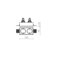 Lampada QUO R II da incasso gesso 230V GU10 2x8W