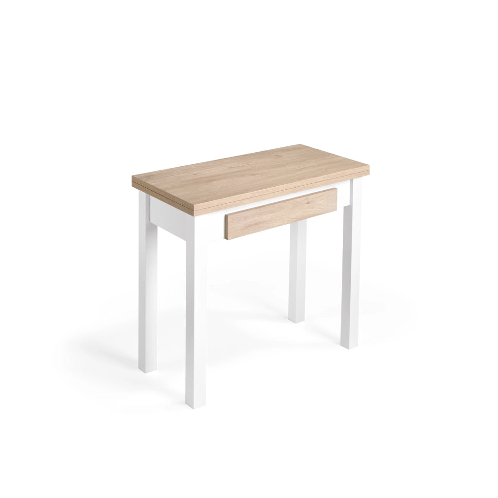 Tavolo cucina allungabile Herdasa effetto rovere?bianco L40/80 cm
