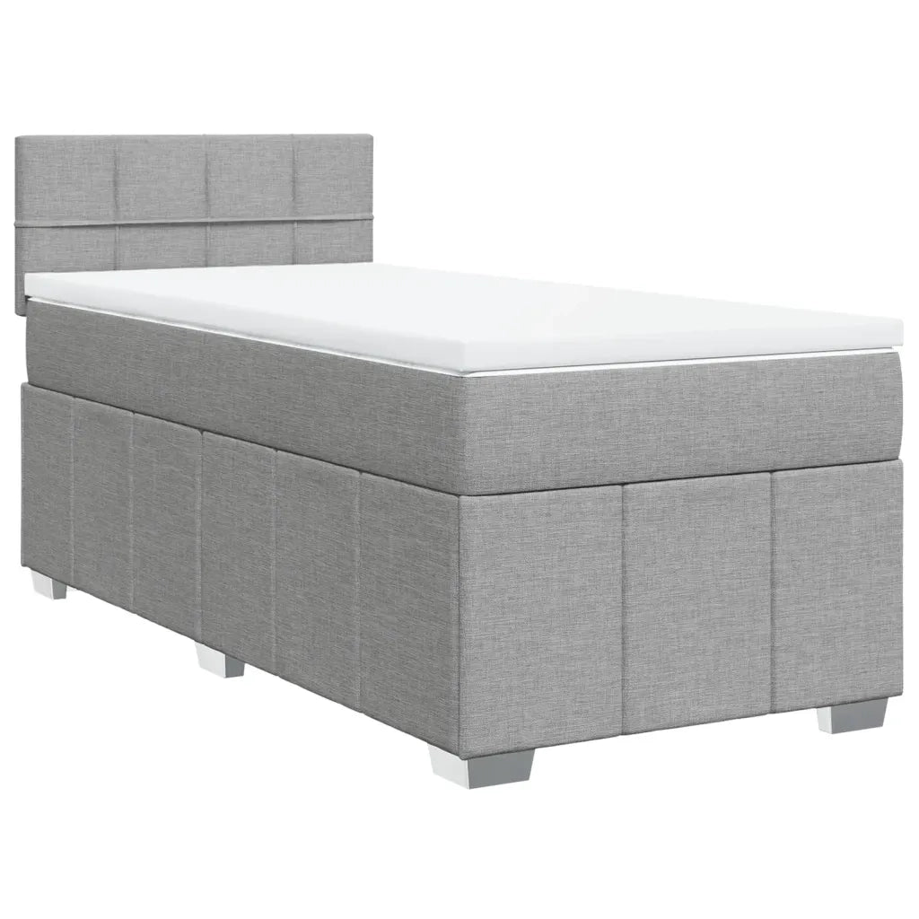 Giroletto a Molle con Materasso Grigio Chiaro 90x200 cm Tessuto