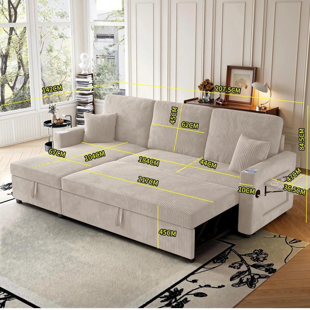 Divano Angolare Letto con Contenitore ¨C Xylo ¨C Modulare, Chaise Longue