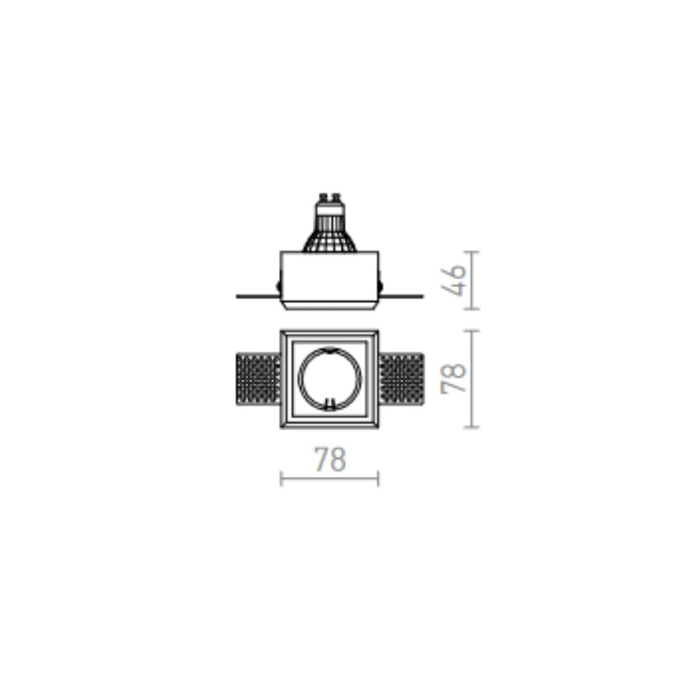 Faretto QUO SQ I da incasso gesso 230V GU10 35W