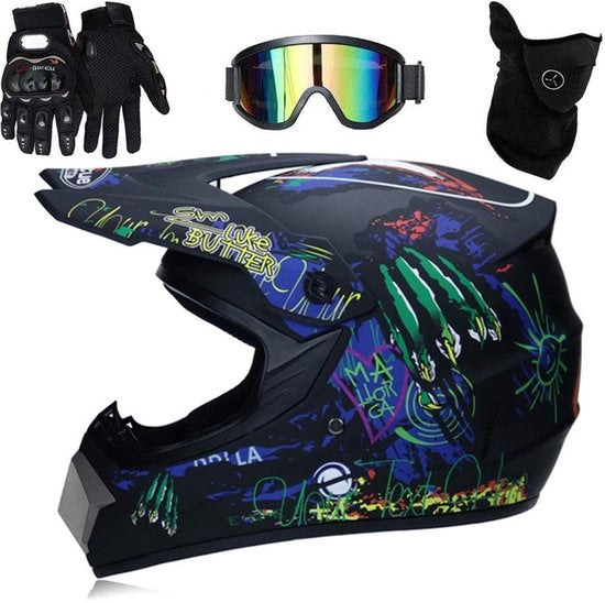 Elmetto Off Road - Schokbestendig - Integrale Motocicletta - Cappello Professionale - Porte di Ventilazione - Pelle Ipoadregegente - Progettazione Leggera