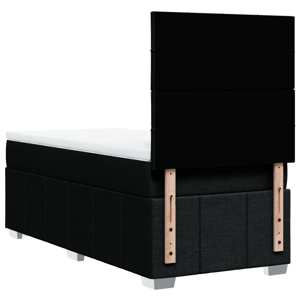 vidaXL Giroletto a Molle con Materasso Nero 90x190 cm in Tessuto