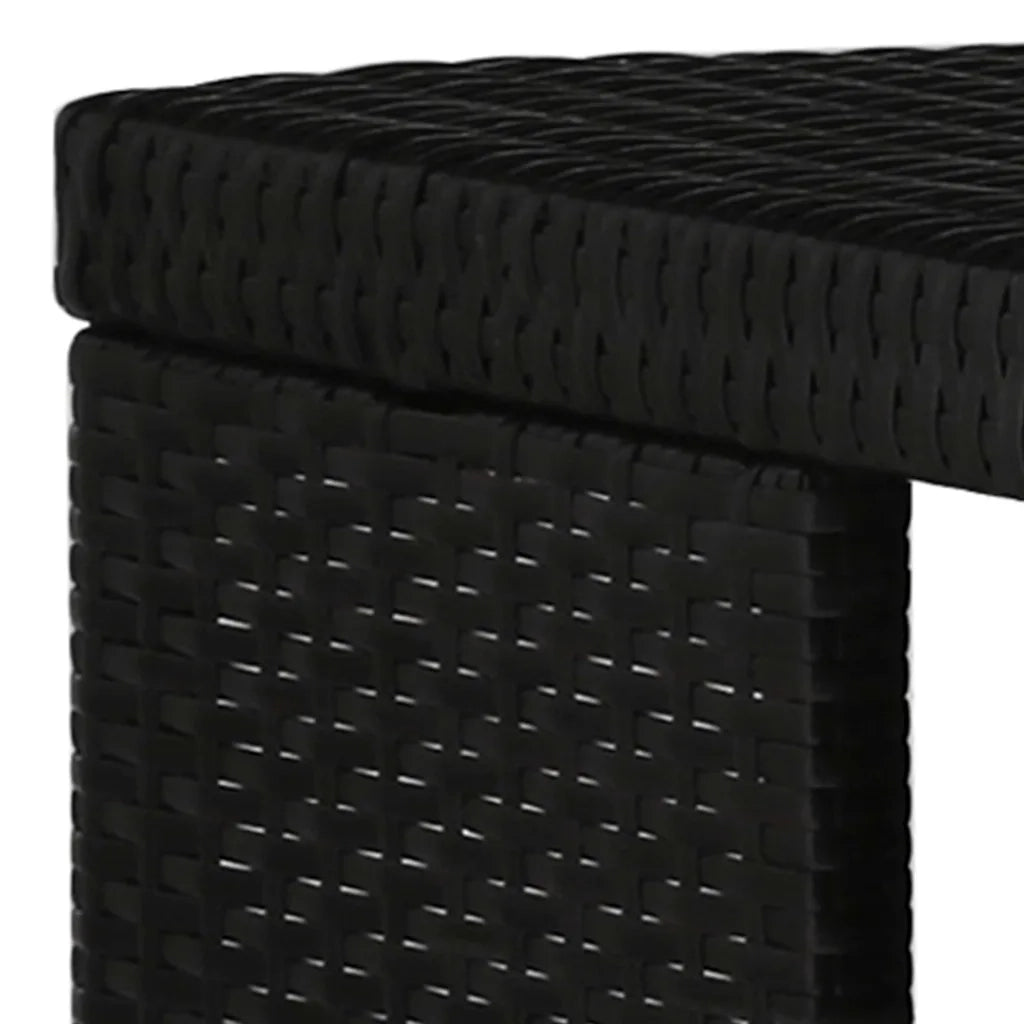 Set da Bar da Giardino 5 pz | Set Salotto da Giardino con Cuscini in Polyrattan Nero