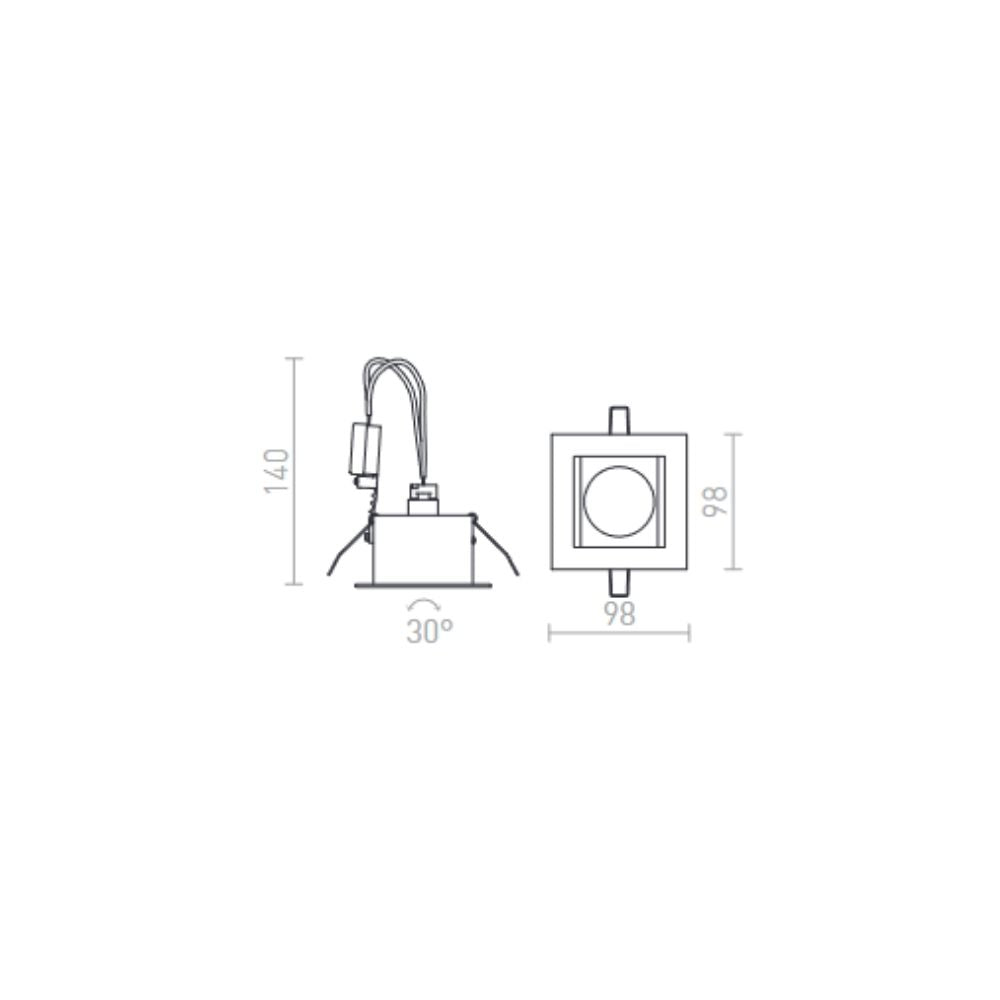 Faretto da incasso MONE I reclinabile bianco 12V GU5,3 50W