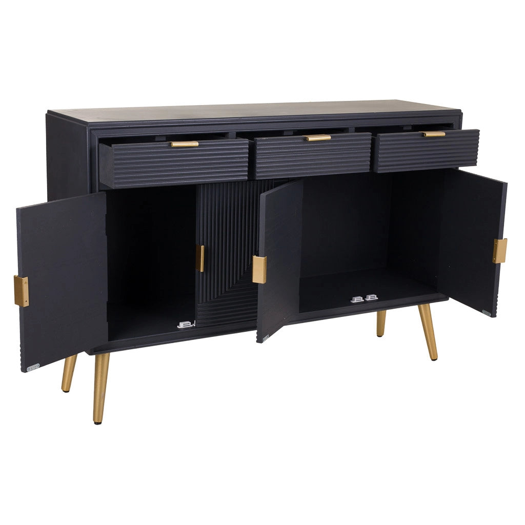 Credenza in legno grigio scuro 121,5x34x81,5h