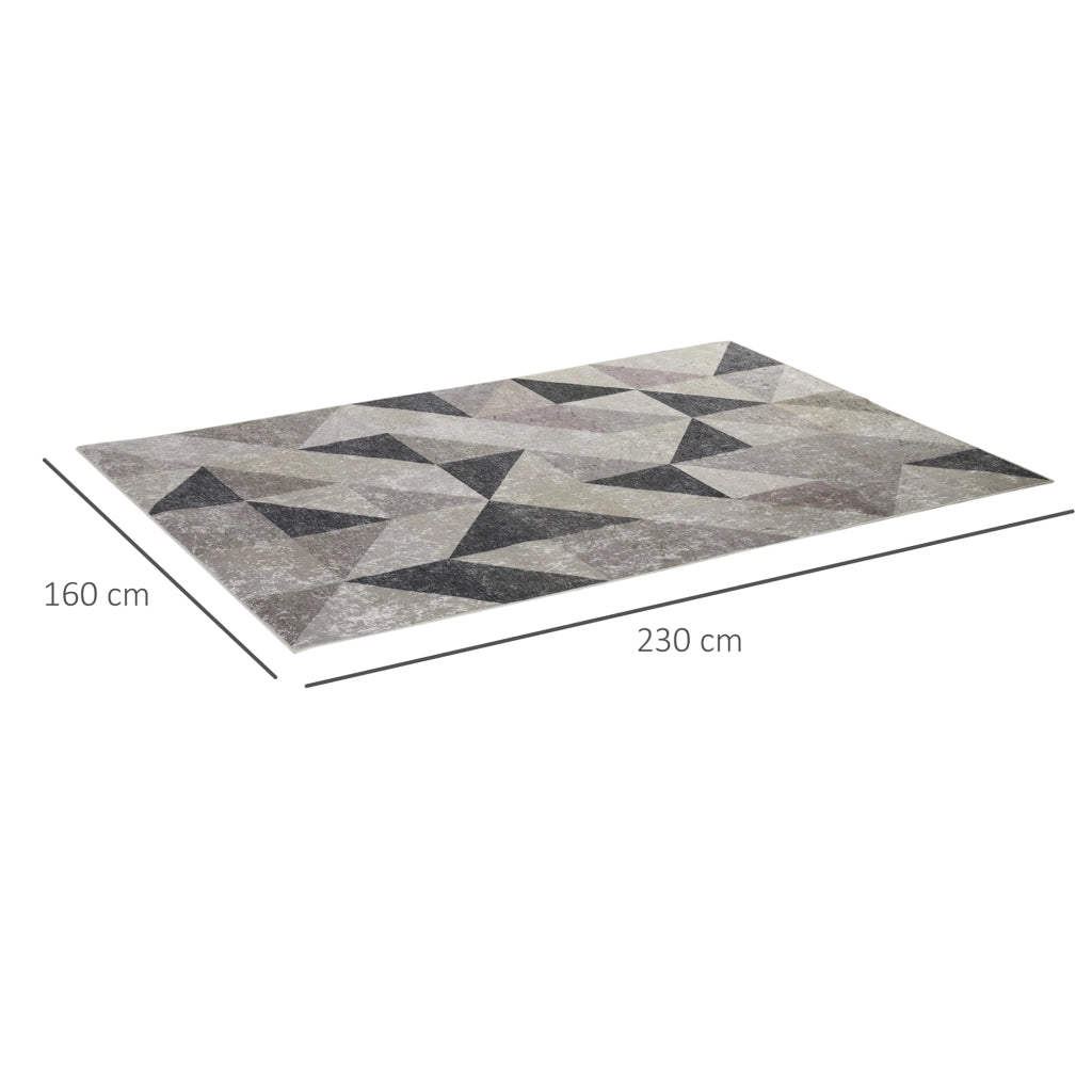 Tappeto Moderno Velluto Geometrico ¨C Zephmum ¨C Grigio 230x160 cm