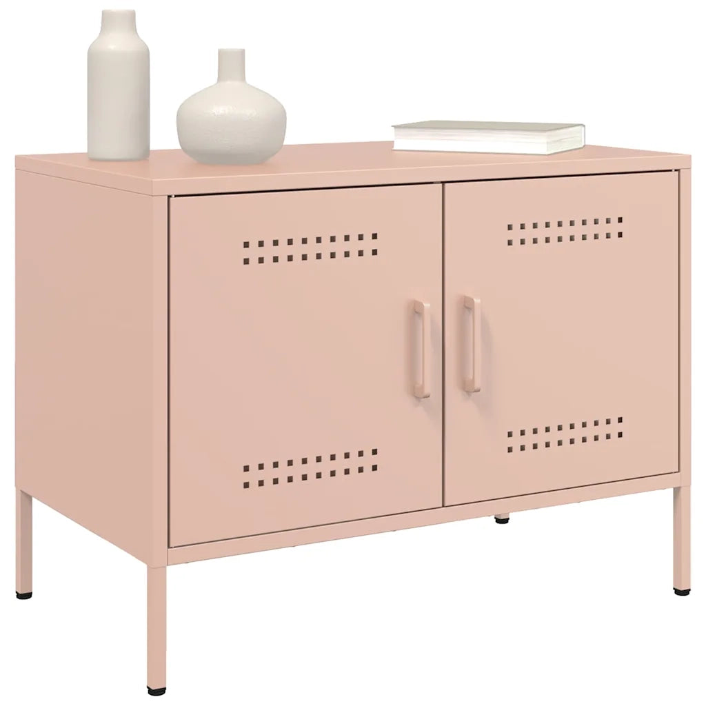 Mobili TV 2pz Rosa 68x39x50,5 cm in Acciaio 842937