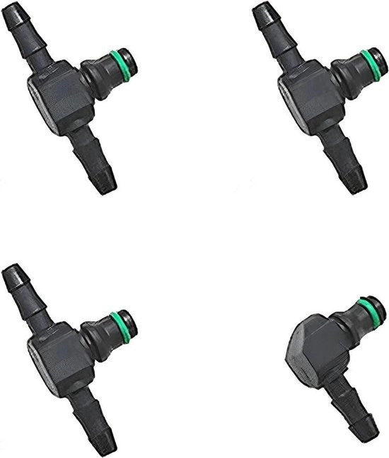 Connettore di ritorno per slang a gasolio - Per iniettori Common Rail serie diesel - 4 pezzi.