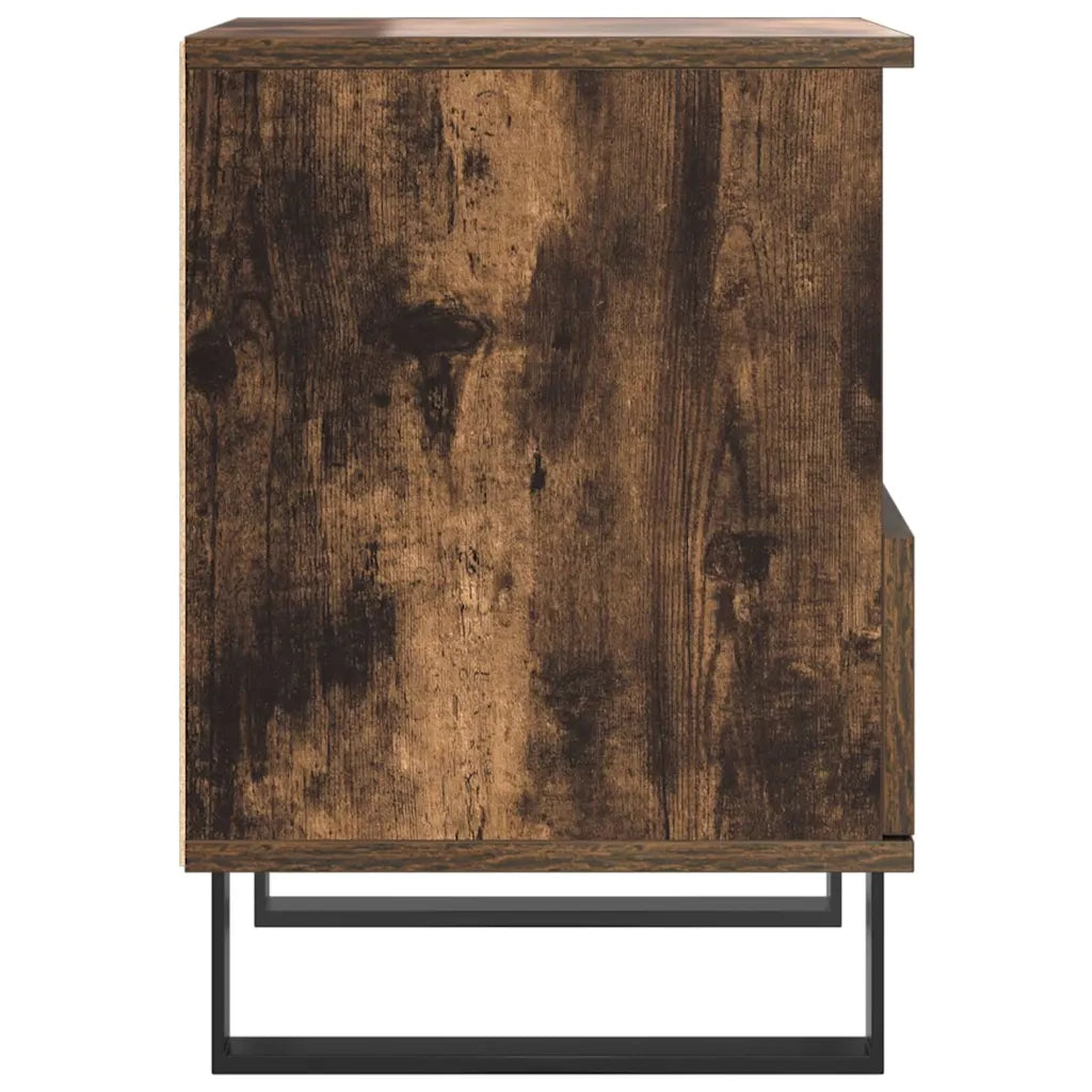 Comodino Rovere Fumo 40x35x50 cm in Legno Multistrato 830646