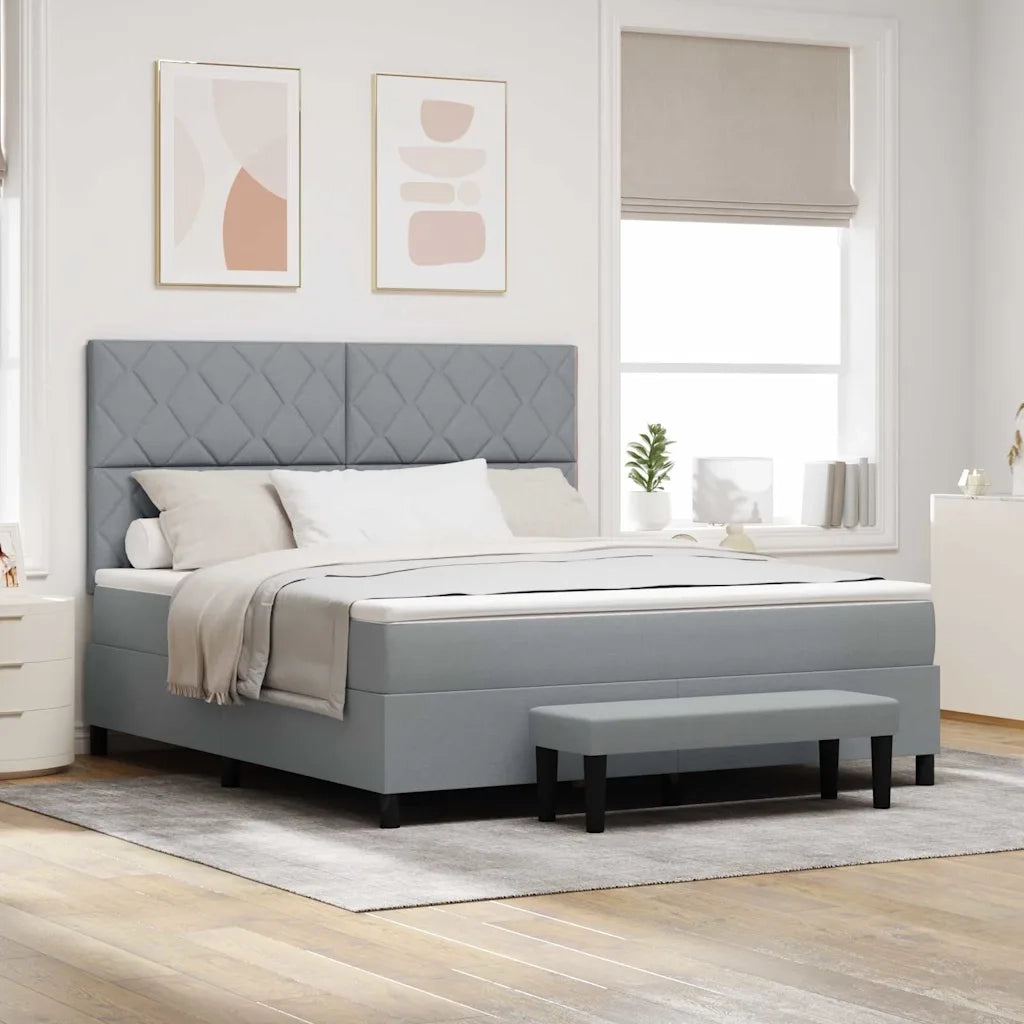 Letto a molle con materasso Grigio chiaro 180 x 200 cm 3344163