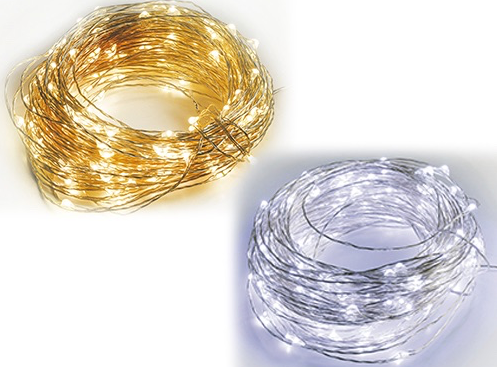 FILI IN RAME CON 500 MICRO LED PER ESTERNO BIANCO FREDDO
