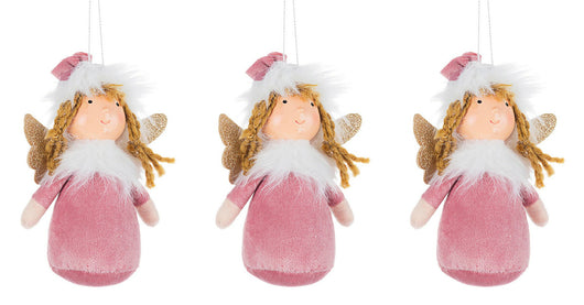 Pendaglio Albero di Natale Angelo Rosa Addobbi Decorazioni Natalizie Bizzotto