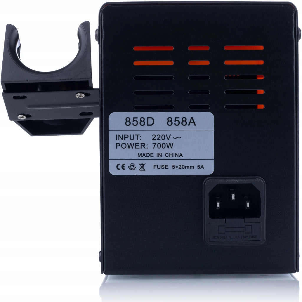 Stazione Saldante Hot-Air 858D – Potenza 700W, Regolazione Temperatura 100-500°C | Set con Tygiel 280W e Flux RMA-223
