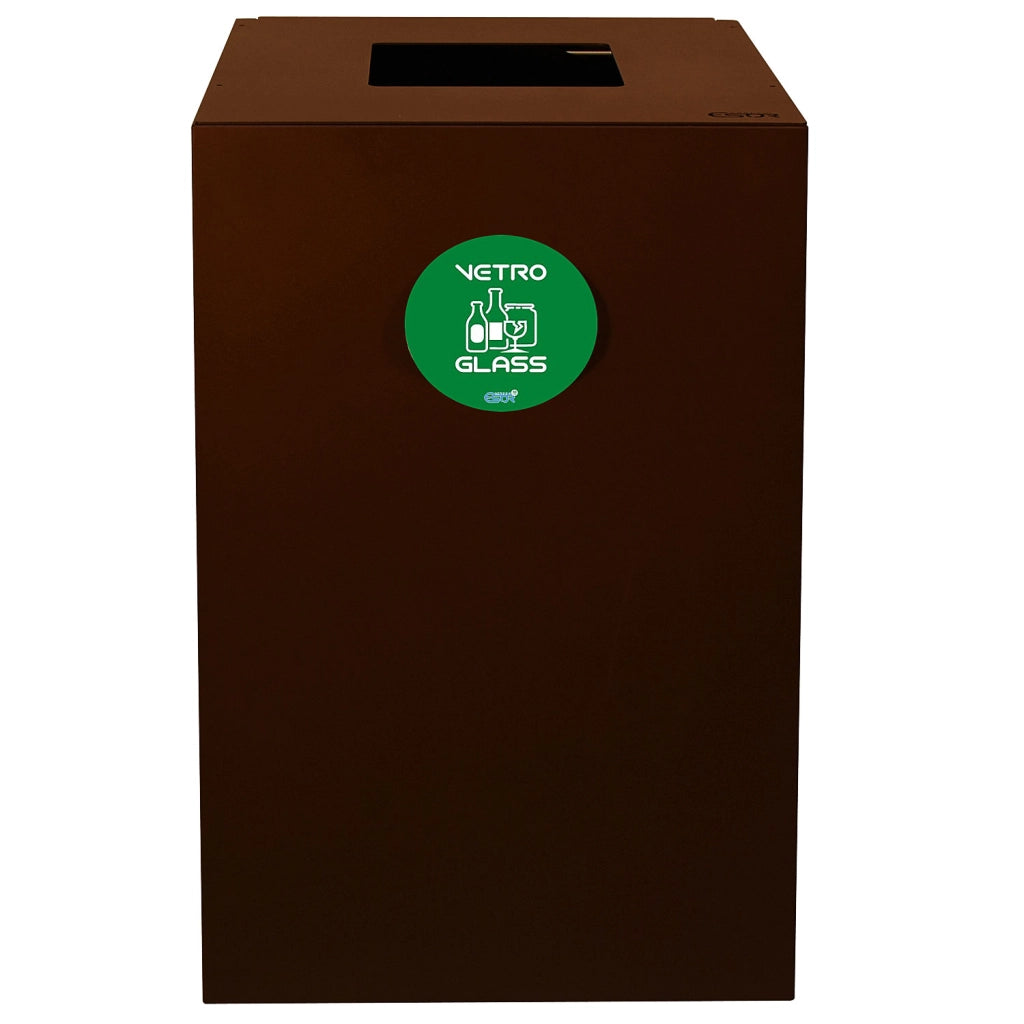 Contenitore per Raccolta Differenziata Capacità 100 L con Etichette 45x50x80 cm in Acciaio Verniciato Corten