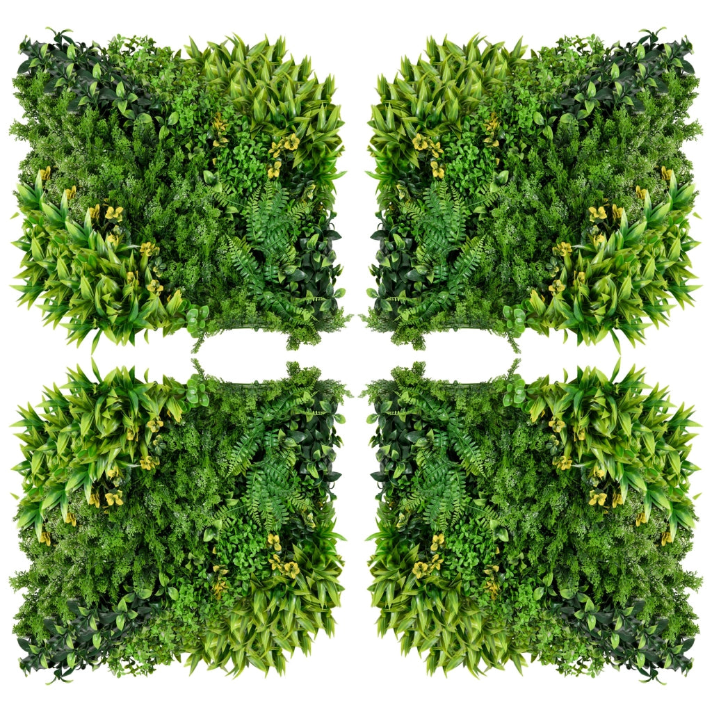 PARETE VEGETALE ARTIFICIALE Set da 12 pezzi 50x50 cm Verde in Polietilene