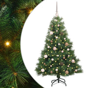 Albero di Natale | Decorazioni natalizie artificiale con 150 LED Verde 150 cm PE e PVC