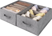 Organizzatore per abiti per armadio, 2-pack organizzatori per cassetto, organizzatore per magliette per armadio, organizzatore per jeans chiaro per armadio, scatola pieghevole per archiviazione abiti