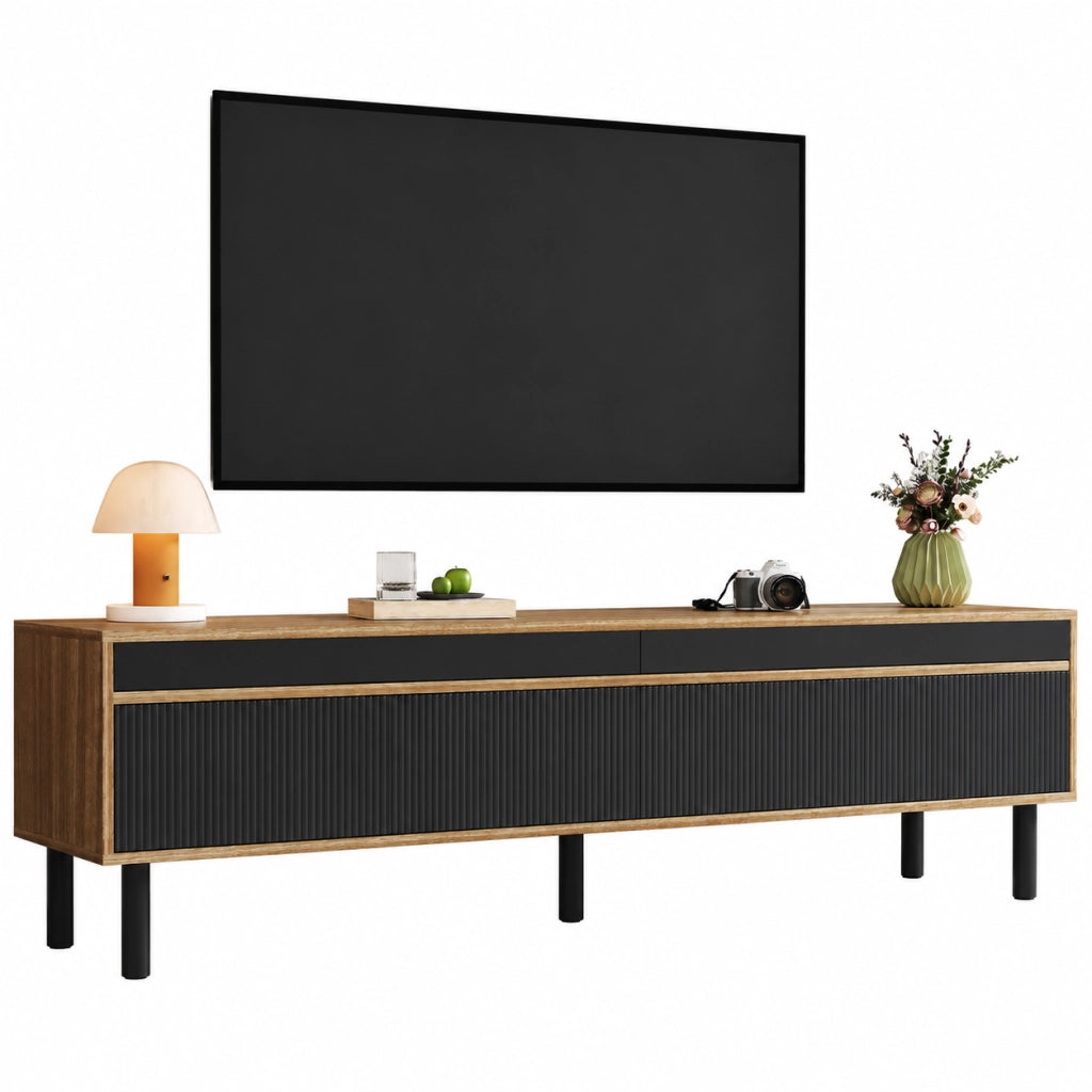 Mobile TV 170x38x47.7 cm; 4 ante con apertura touch; truciolare nero