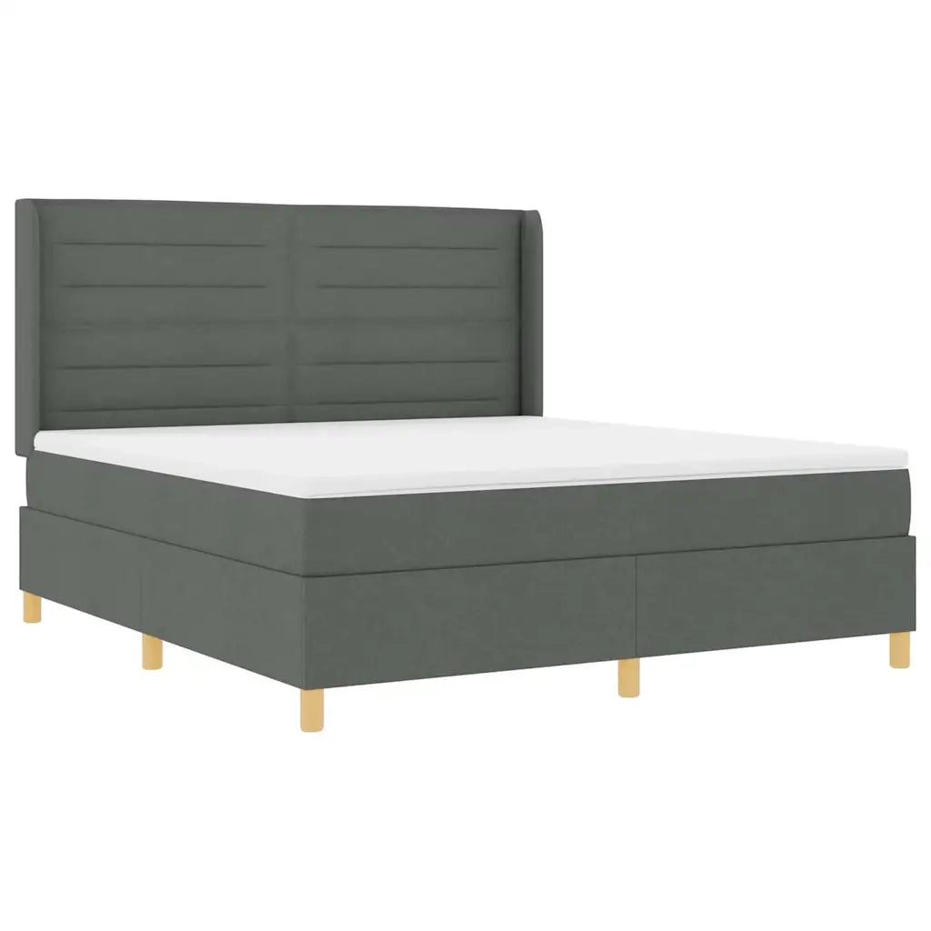 Letto a molle con materasso Grigio scuro 180 x 200 cm Tessuto 3341785