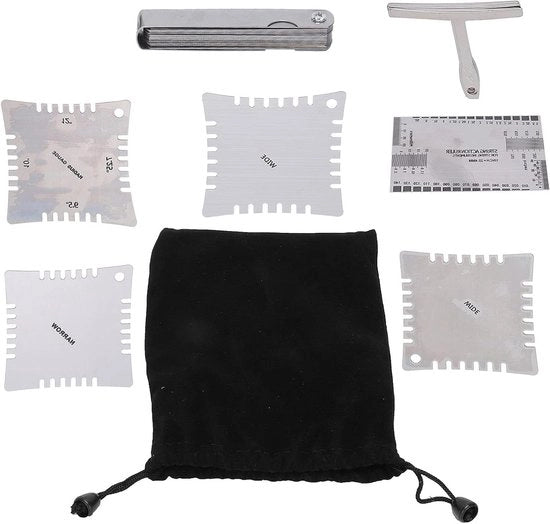 Kit di allestimento per chitarre e banjo con misuratore di raggio in acciaio inossidabile e regolatore di azione delle corde