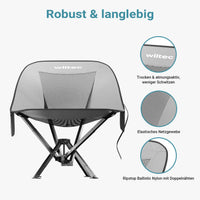 Sedia da campeggio pieghevole portatile 100 kg grigio nero