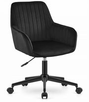 Sedia girevole VALORA ROXY - Design ergonomico moderno in velluto nero