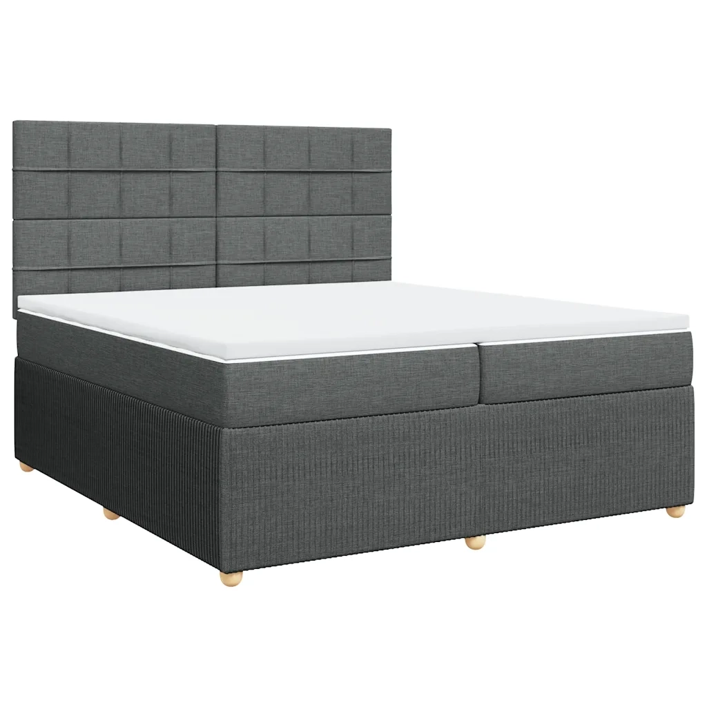 Giroletto a Molle con Materasso Grigio Scuro 200x200 cm Tessuto 3294464