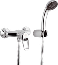 Miscelatore esterno doccia con leva frontale doccino e flessibile remer - serie kiss