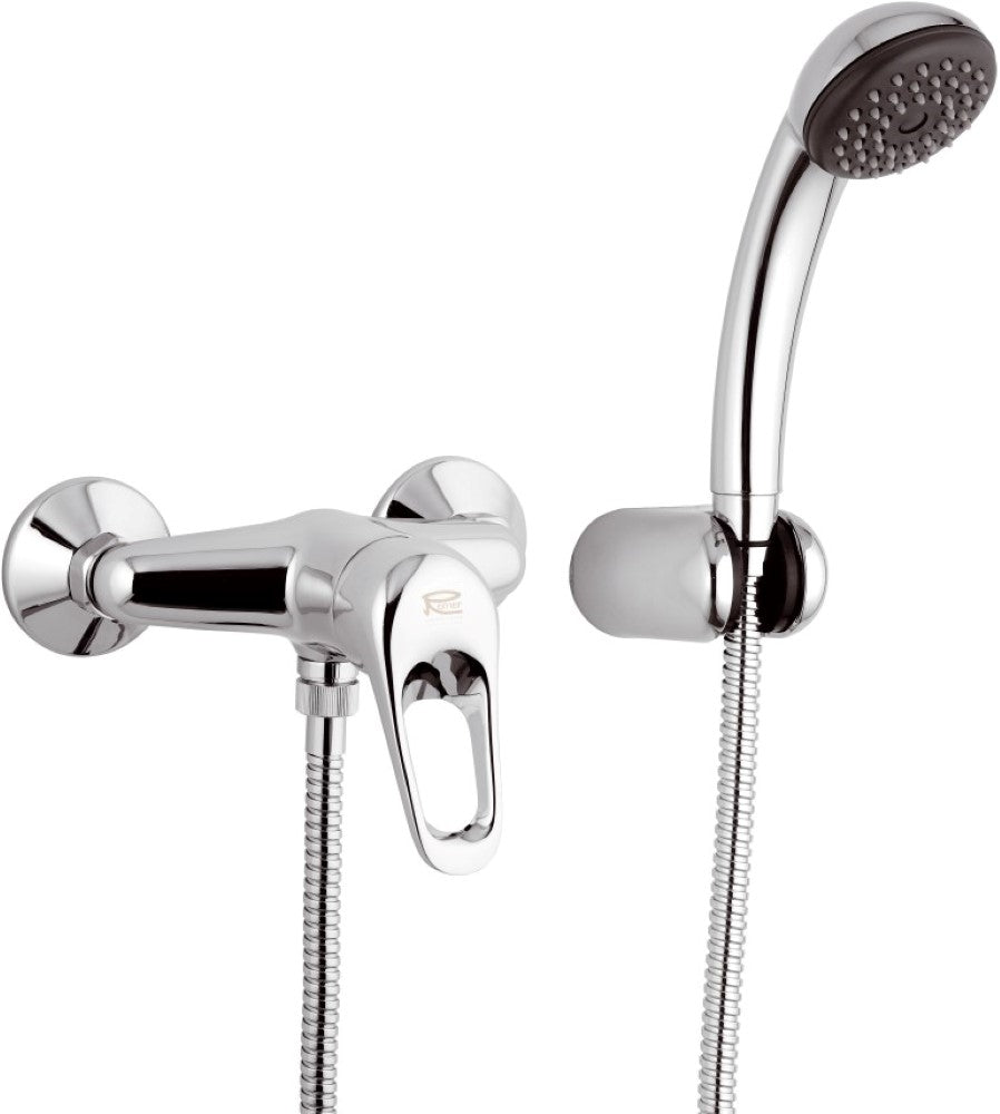 Miscelatore esterno doccia con leva frontale doccino e flessibile remer - serie kiss