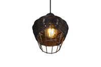 Lampada a Sospensione da Interno Attacco E27 in Tessuto Nero