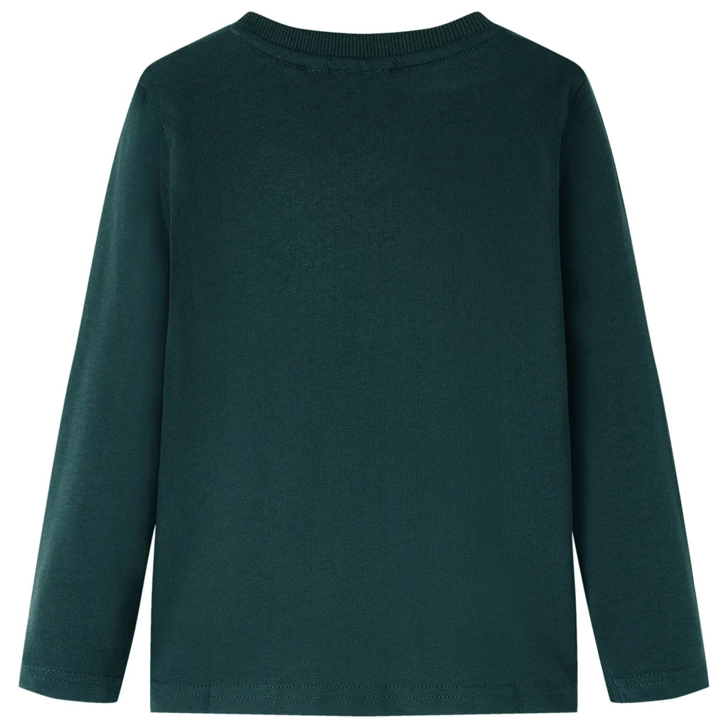 Maglietta da Bambino a Maniche Lunghe Verde Scuro 104 12885