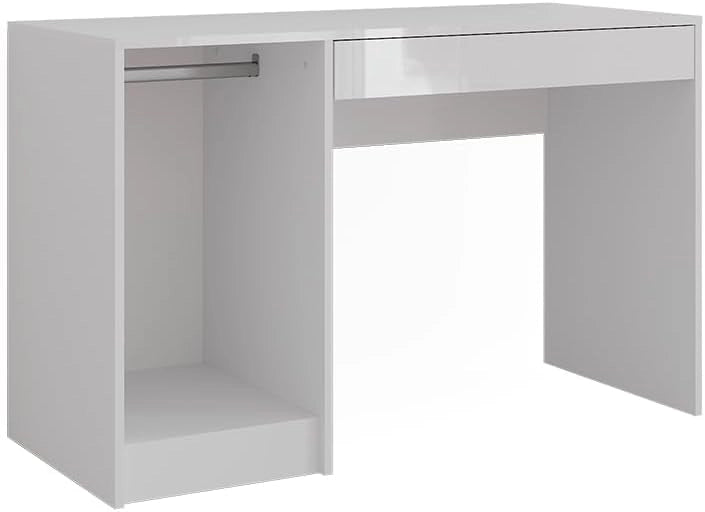 Tavolo da toeletta Sherry, Bianco/bianco lucido, 119.8 cm